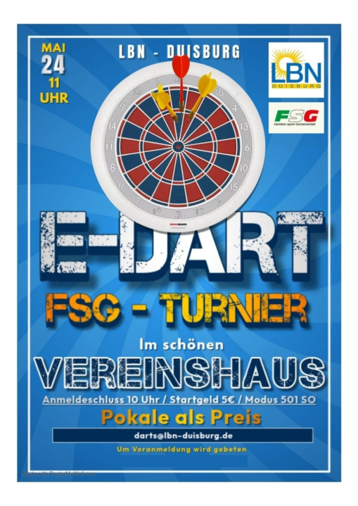 Seid dabei beim FSG Dart Turnier